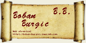 Boban Burgić vizit kartica